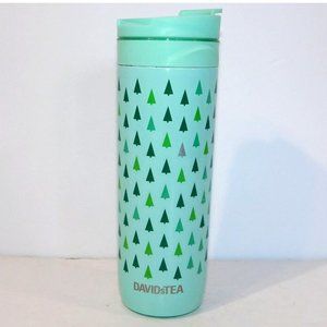 Davids Tea Cedar Sprig  Green Hot Tea Press Travel Tumbler Mug  Pine Tree